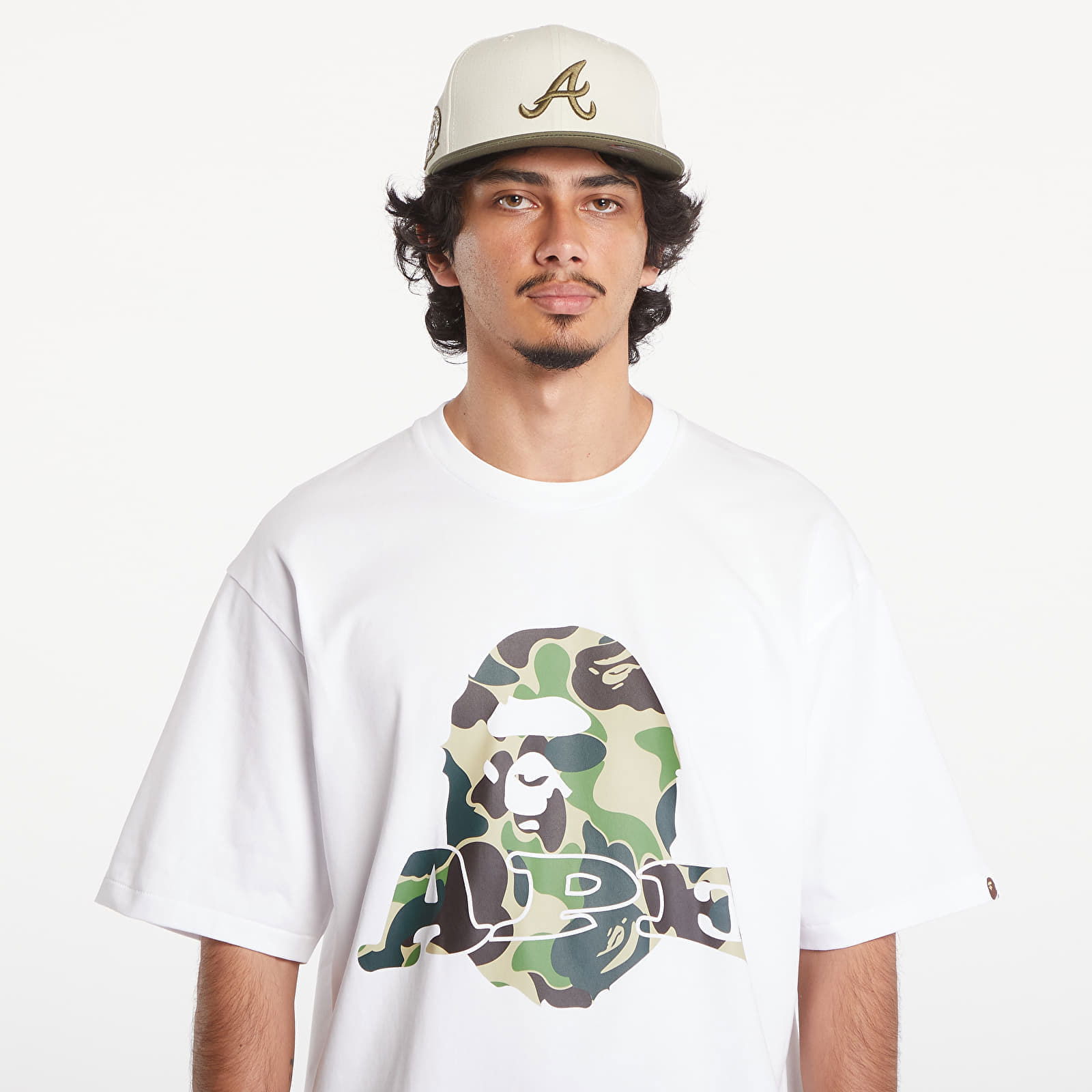 A BATHING APE Abc Camo Ape Head Relaxed Fit Short Sleeve Tee White