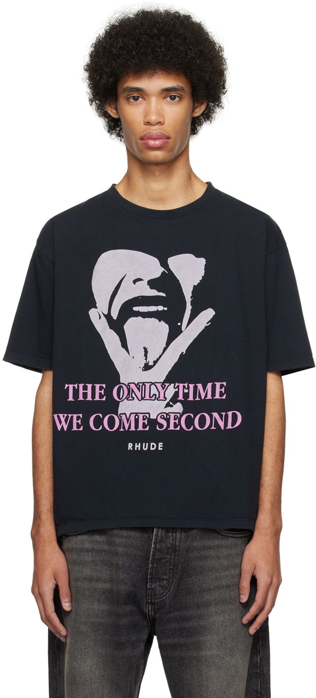 Tričko Rhude 'Come Second' T-Shirt Čierna | RHPS24TT27012610