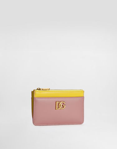 Peňaženka Dolce & Gabbana Dolce & Gabbana Calfskin Card Holder with DG Logo Ružová | BI1261A9M758B407, 1