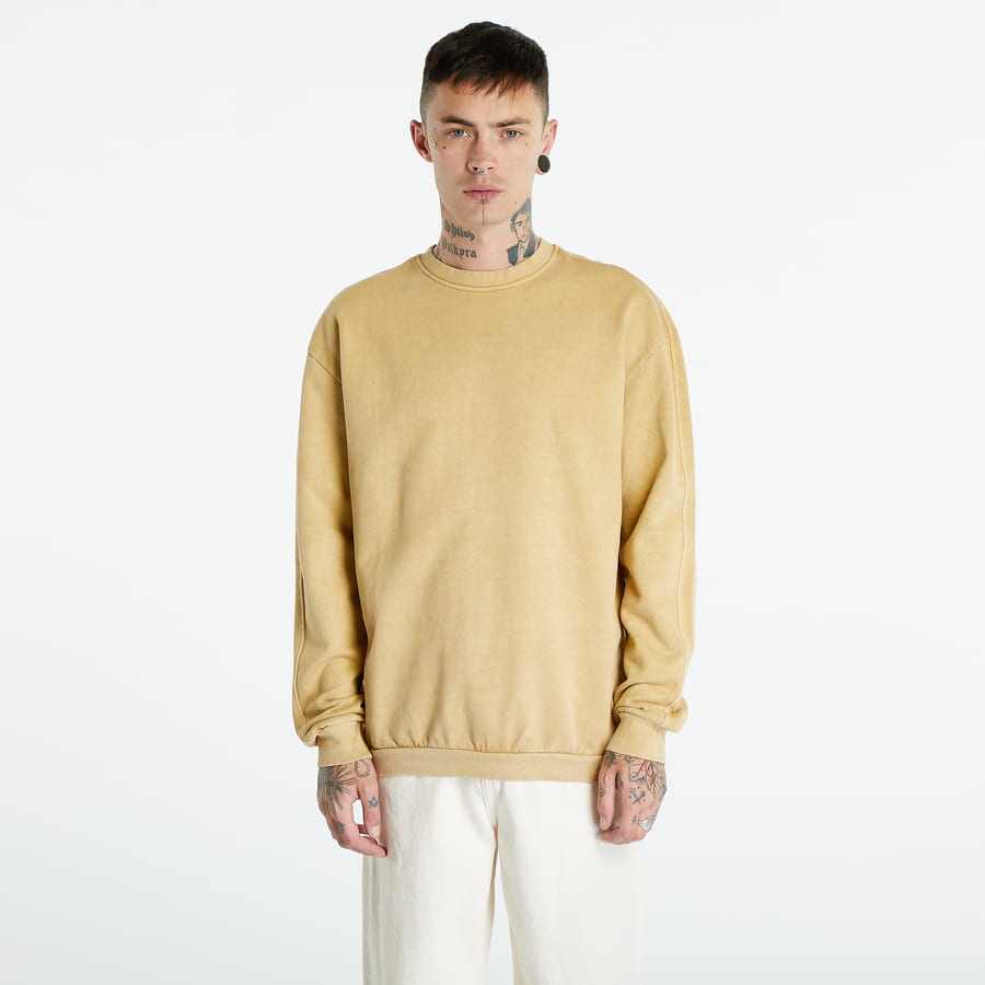 Sveter Urban Classics Heavy Terry Garment Dye Crewneck Béžová | TB4956-03738, 0