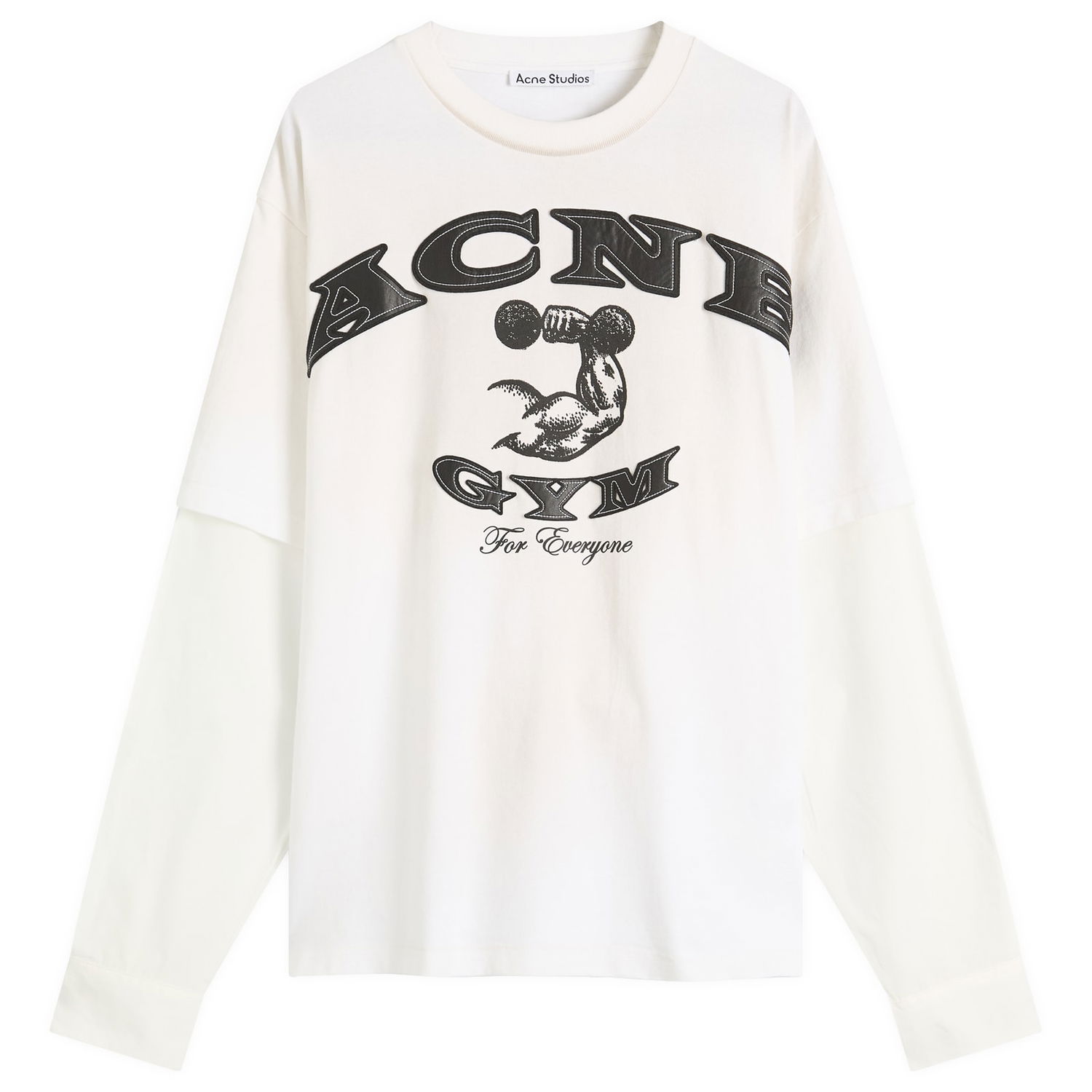 Tričko Acne Studios Acne Studios Exford U Layered Long Sleeve T-Shirt, Size Small Biela | CL0404-DC6, 1