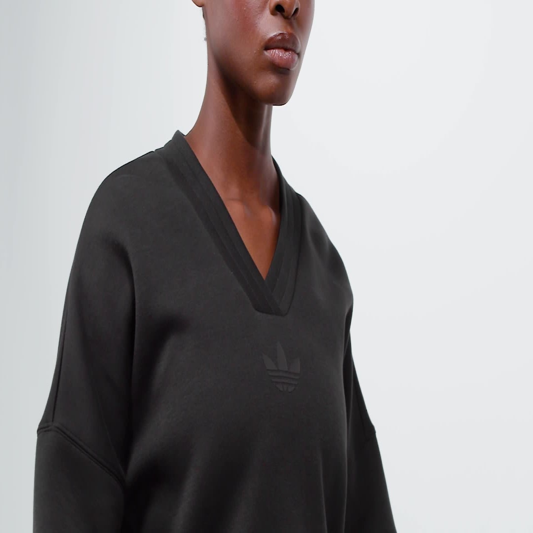 Sveter adidas Performance Cropped V-Neck Sweatshirt Čierna | JJ0958, 1