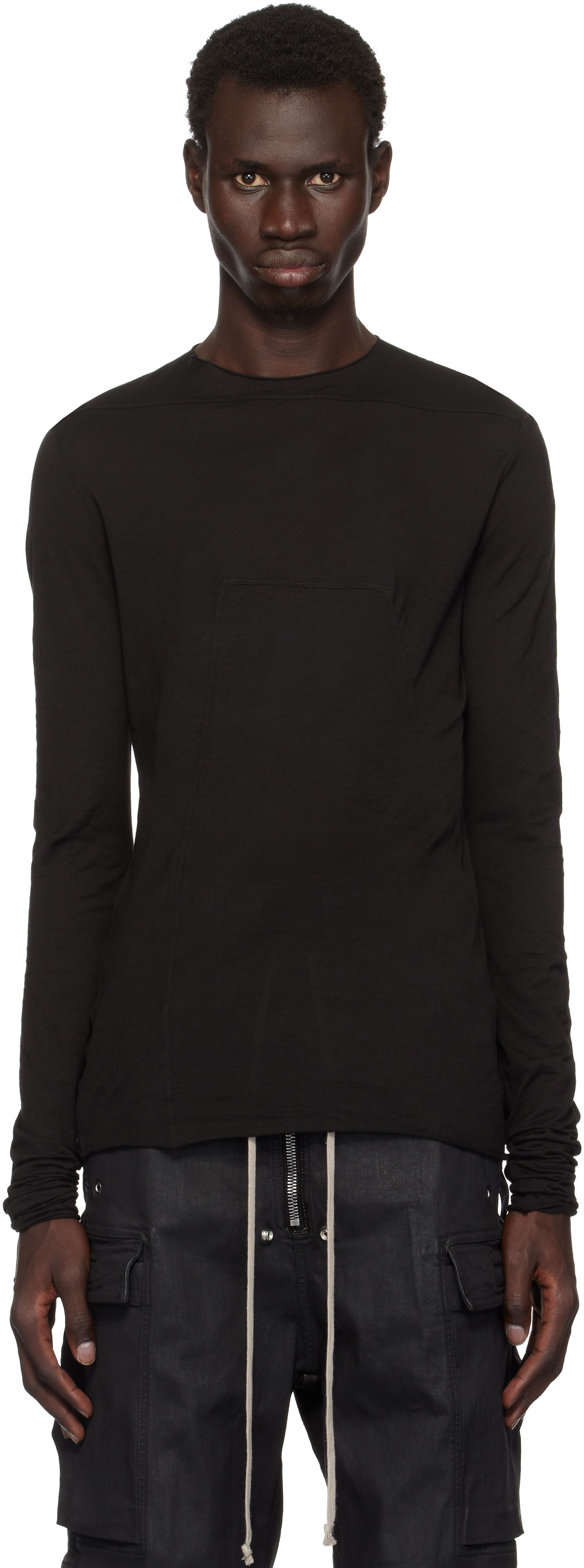 Tričko Rick Owens Long Sleeve T-Shirt Čierna | DU02D2267 BH, 0