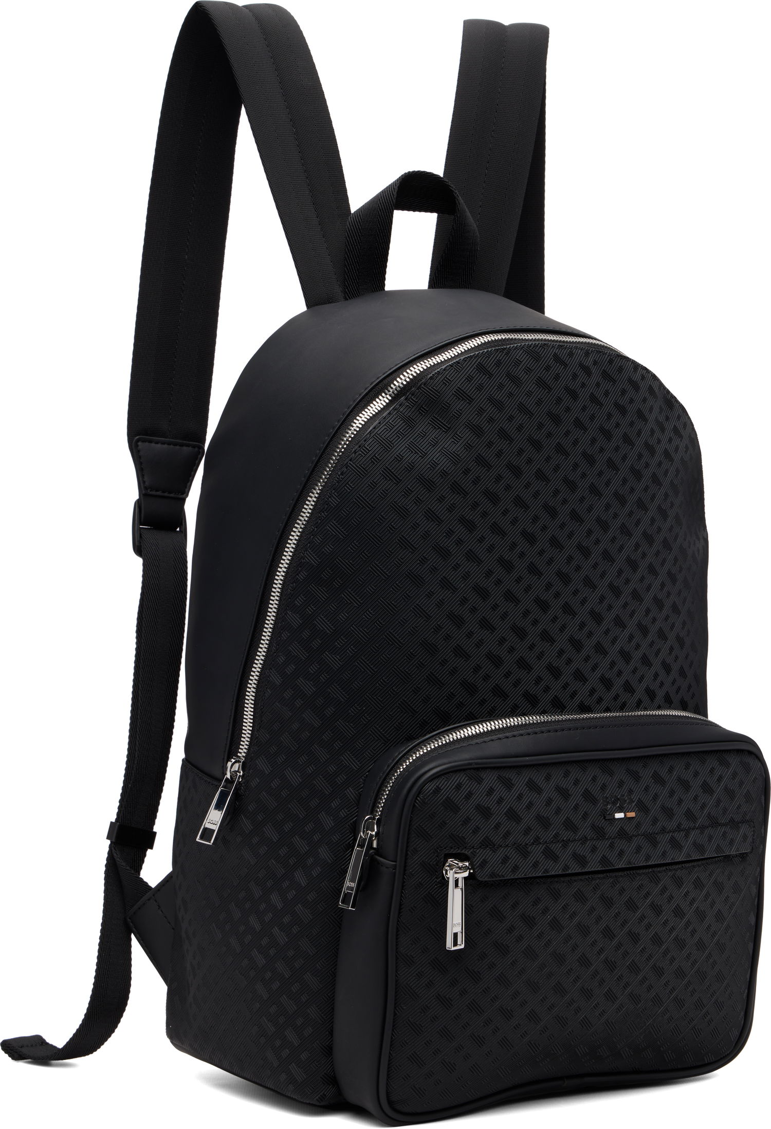Batoh BOSS Black Check Faux-Leather Backpack Čierna | 50548062, 1