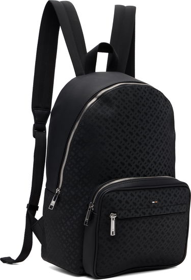 Batoh BOSS Black Check Faux-Leather Backpack Čierna | 50548062, 1