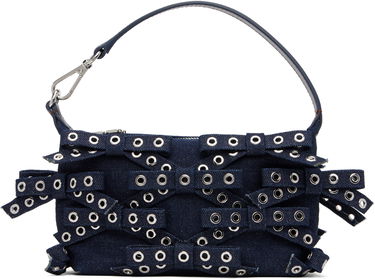 Kabelka GANNI GANNI Bow Eyelet Butterfly Denim Pouch Bag Navy | A6378, 0