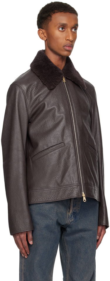 Bomber bunda Paul Smith Paul Smith Grained Leather Jacket Hnedá | M1R-154Z-N02448-59, 1