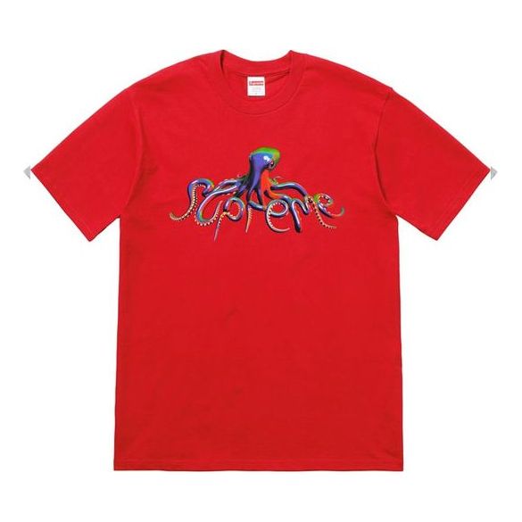 Tričko Supreme Tentacles Print T-Shirt Červená | SUP-SS18-489