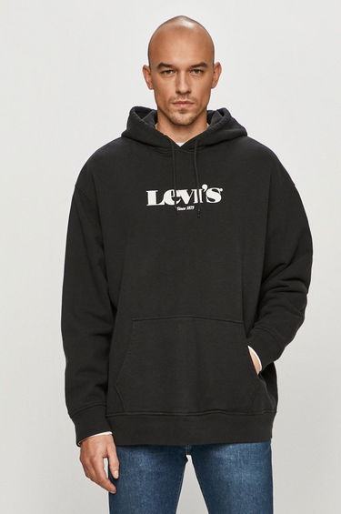 Mikina Levi's Relaxed T2 Graphic Logo Hoodie Čierna | 38479-0039, 3