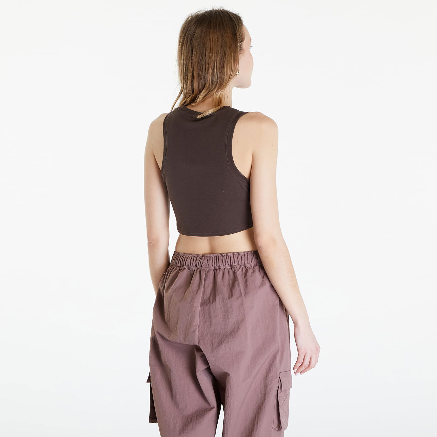 Tielko Nike Sportswear Essentials Ribbed Cropped Tank Baroque Brown/ Sail Hnedá | FB8279-237, 1