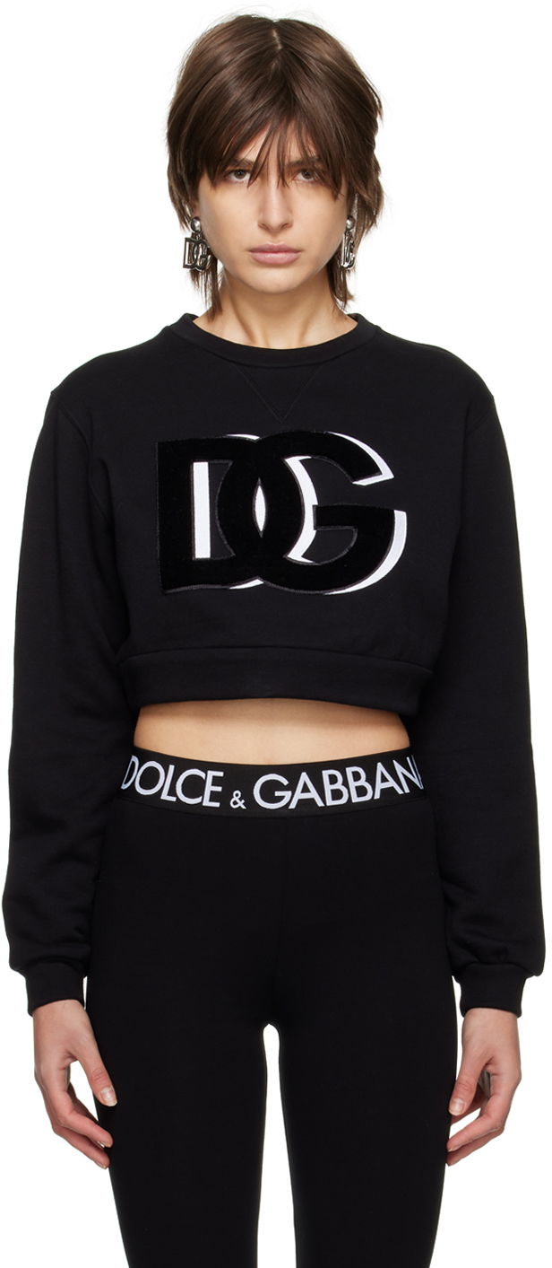 Mikina Dolce & Gabbana Black Cropped Sweatshirt Čierna | F9P40Z HU7HV, 0