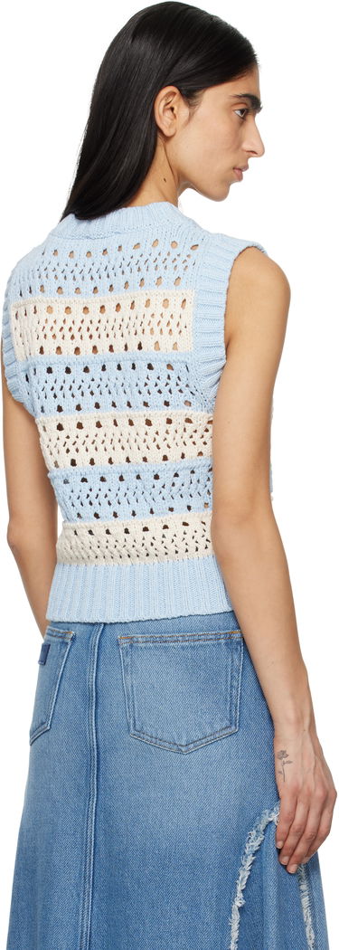 Sveter GANNI GANNI Striped Knit Vest Modrá | K2486, 2