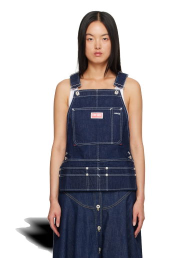 Tielko KENZO Paris Dungaree Denim Tank Top Navy | FD65DT1516B1