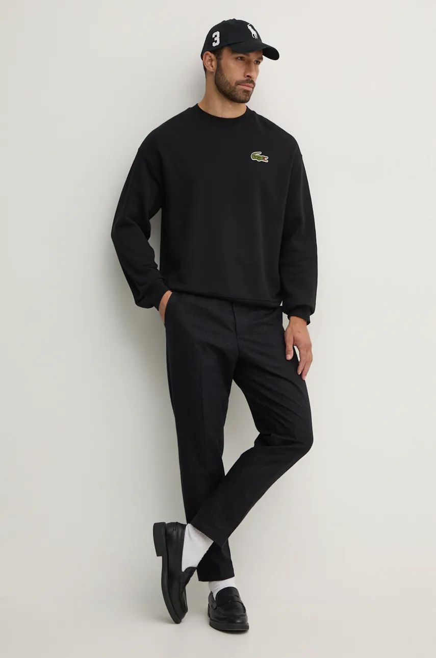 Mikina Lacoste Black Minimalist Sweatshirt Čierna | SH2741, 1