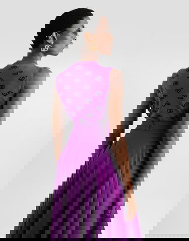 Tielko Dolce & Gabbana Wool And Silk DG Logo Knit Tank Top Fialová | FXT04TJGMB2F1540, 2