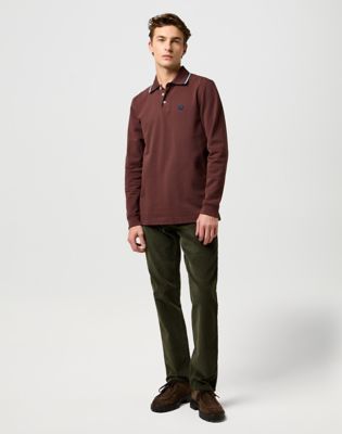 Polo tričko Wrangler Wrangler Long Sleeve Polo Shirt Vínová | 112371508:XXL, 1