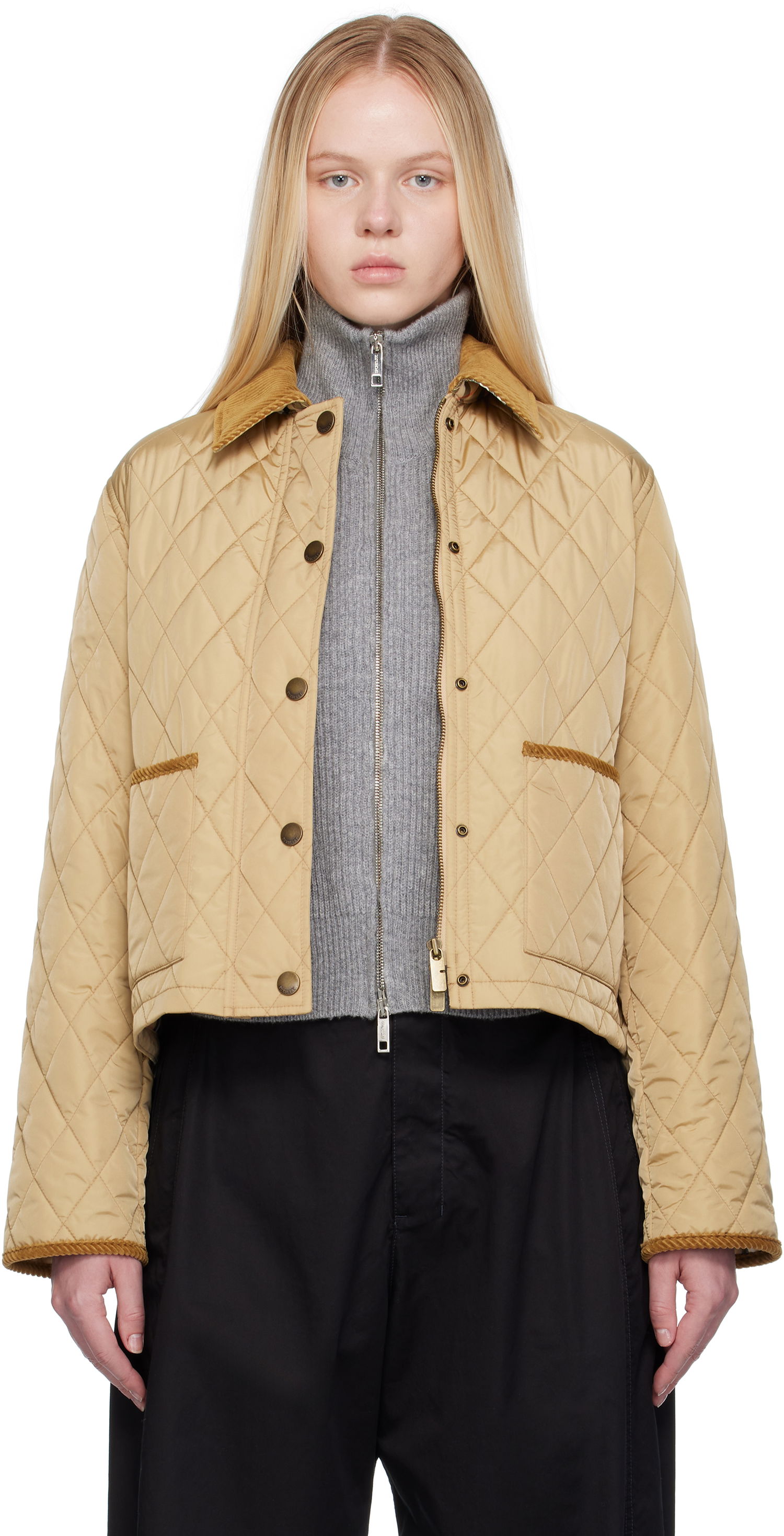 Bunda Burberry Burberry Oldham Quilted Nylon Jacket Béžová | 8113834, 0
