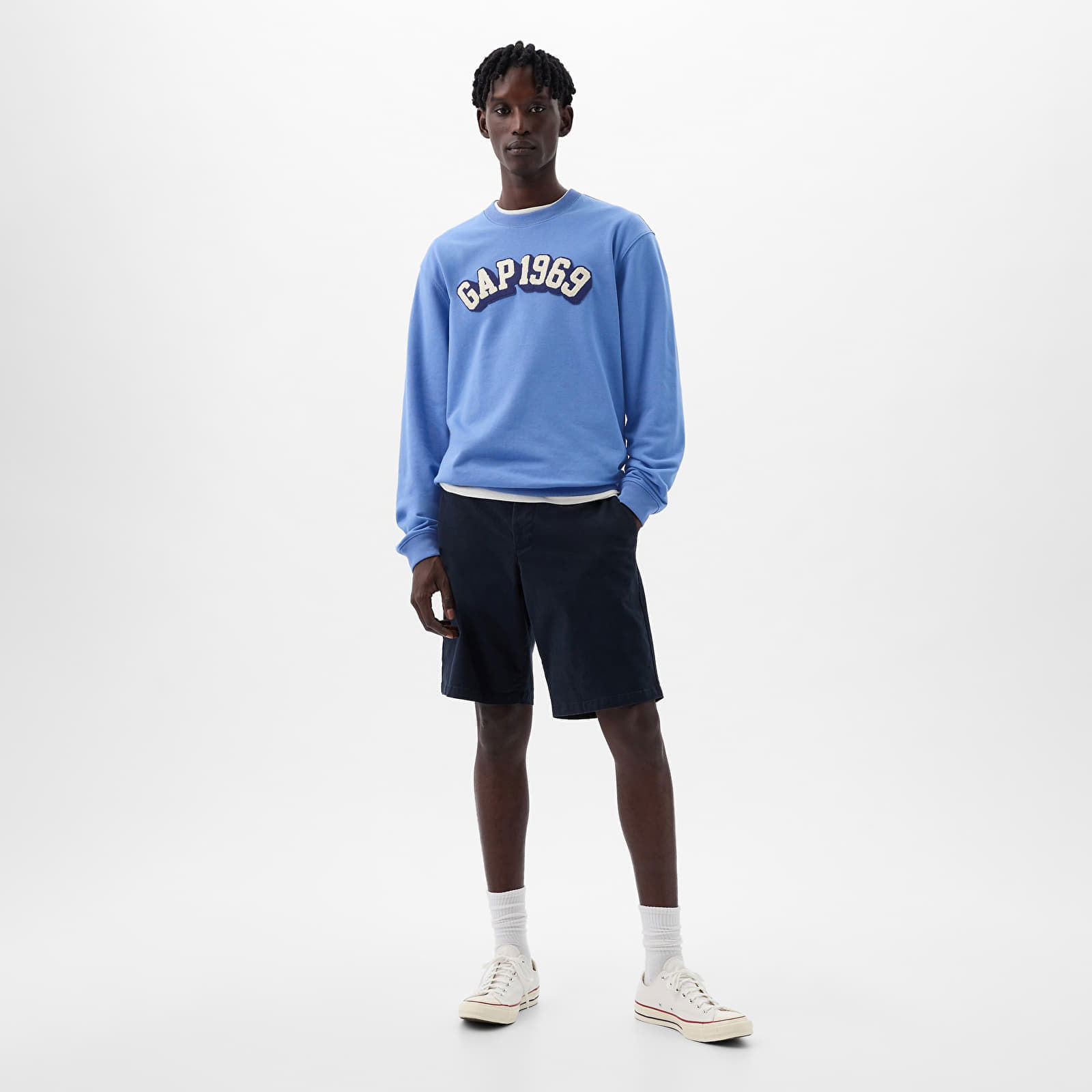 Logo Crewneck Sweatshirt Cabana Blue 602