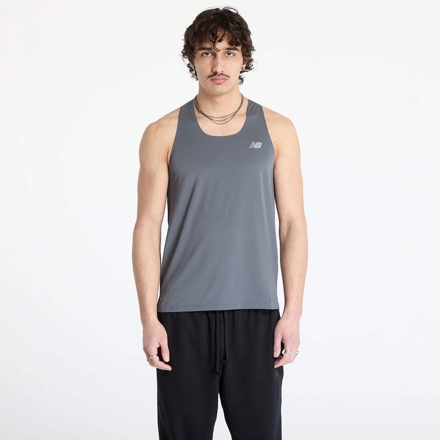 Tielko New Balance Race Day Tank Top Šedá | MT43512GT, 0