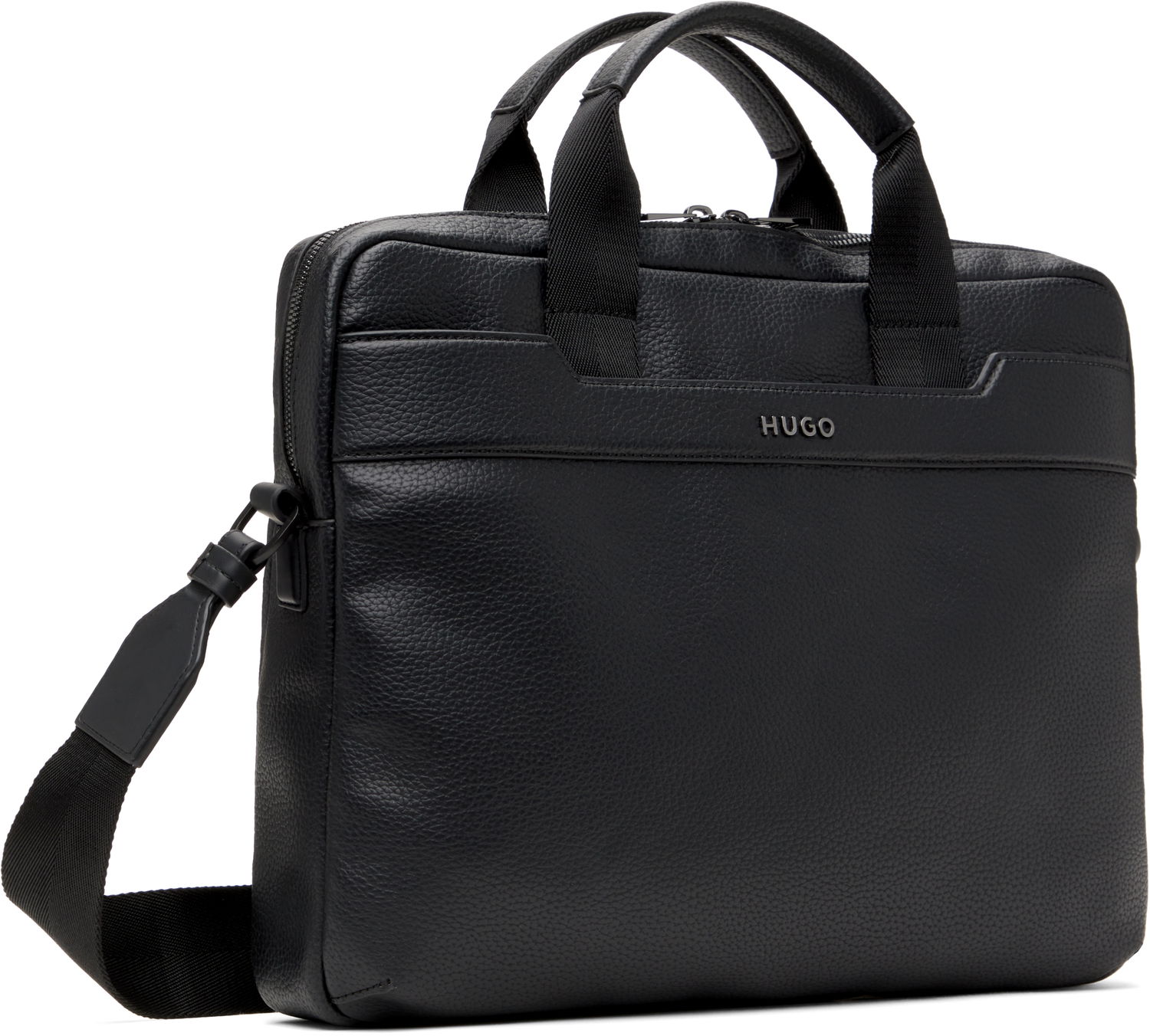 Kabelka BOSS Hugo Grained Faux-Leather Briefcase Čierna | 50541947, 1