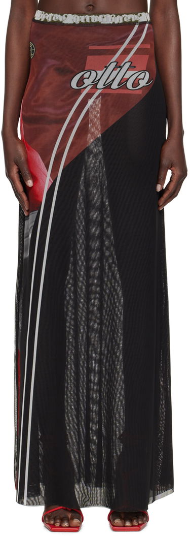 Sukňa Ottolinger Ottolinger Printed Mesh Maxi Skirt Čierna | 0101315, 0