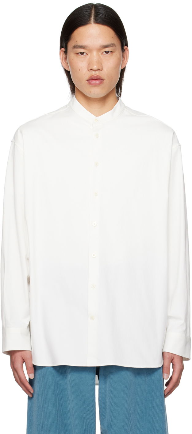 Košeľa The Row Long Sleeve Band Collar Shirt Biela | 332-W1699, 0