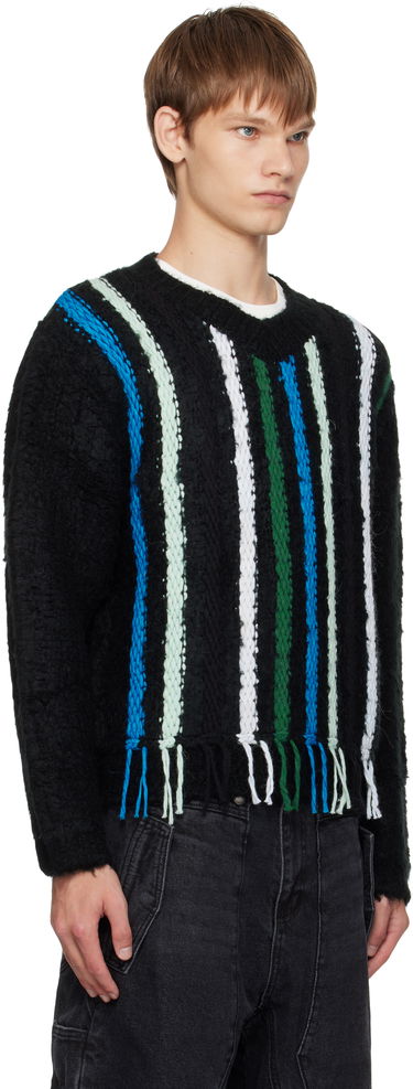 Sveter Andersson Bell Andersson Bell Reverse Stripe Fringe Sweater Čierna | atb1350u, 1