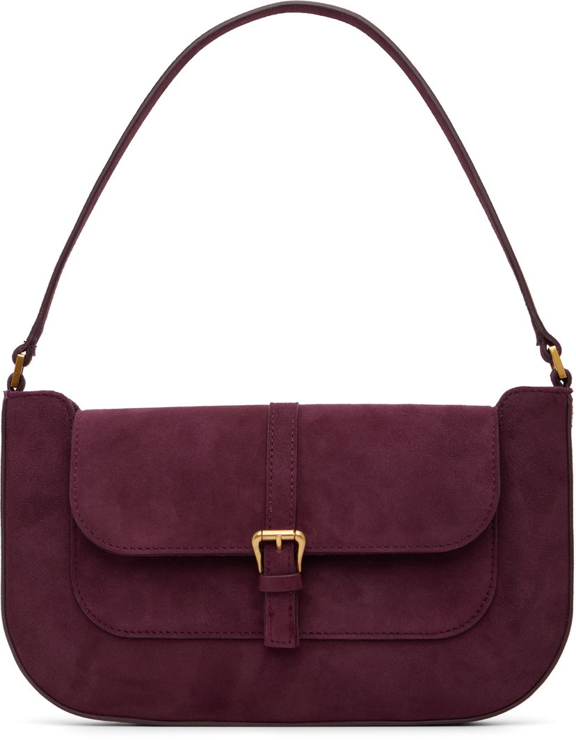 Taška cez rameno BY FAR BY FAR Miranda Suede Shoulder Bag Vínová | MWBSB023KL009RD028PL
