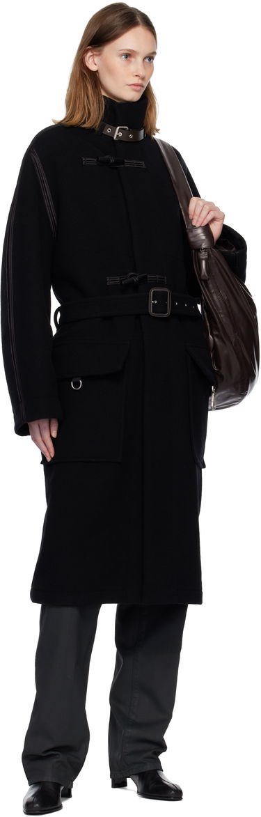 Kabáty LEMAIRE Buckled Collar Belted Duffle Coat Čierna | CO1112 LF1116, 3