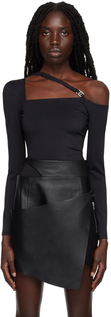 Tričko HELIOT EMIL Cutout Long Sleeve T-Shirt Čierna | AW22_W_13_026_P04_BLK01, 0