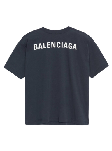Tričko Balenciaga Oversized Logo T-Shirt Navy | 578124TEV436370