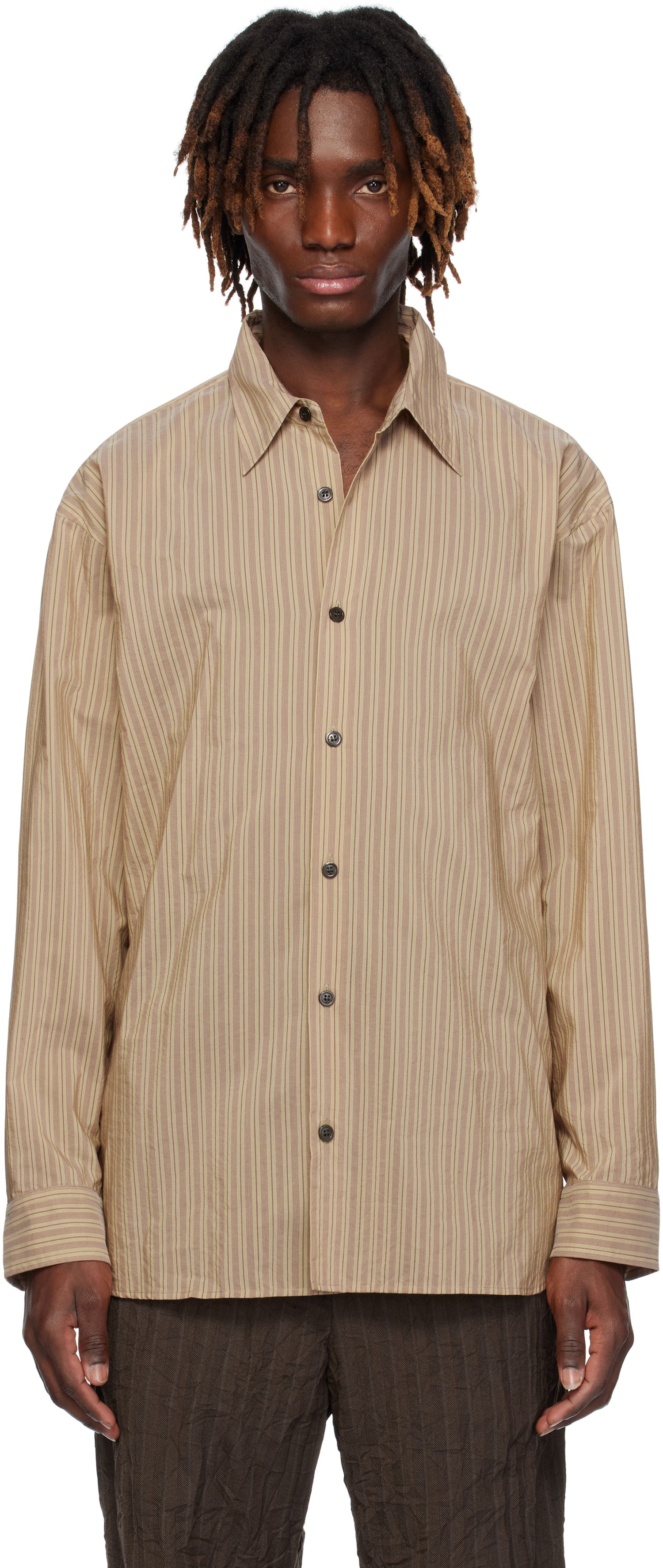 Košeľa Dries Van Noten Dries Van Noten Loose Cotton Shirt Béžová | 251-020732-1524, 0