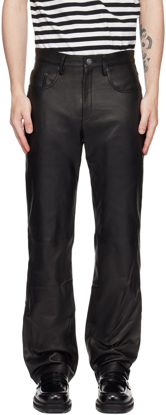 Straight-Fit Leather Pants