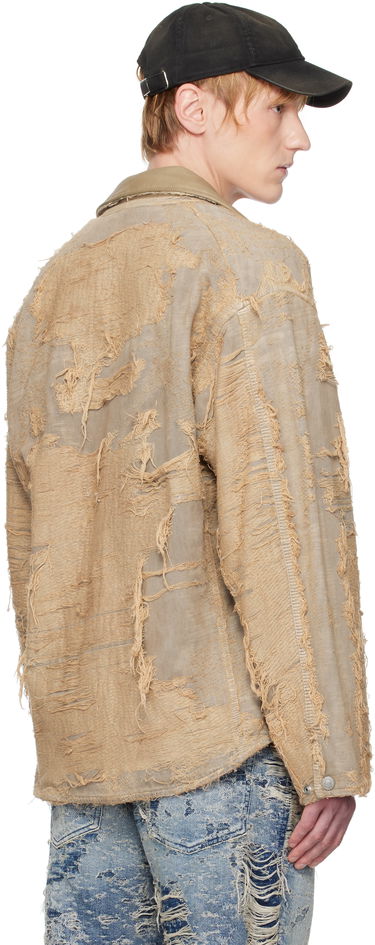 Bunda Diesel Diesel D-Ivar-Fsg Distressed Denim Jacket Béžová | A18111-007AZ-33S, 2