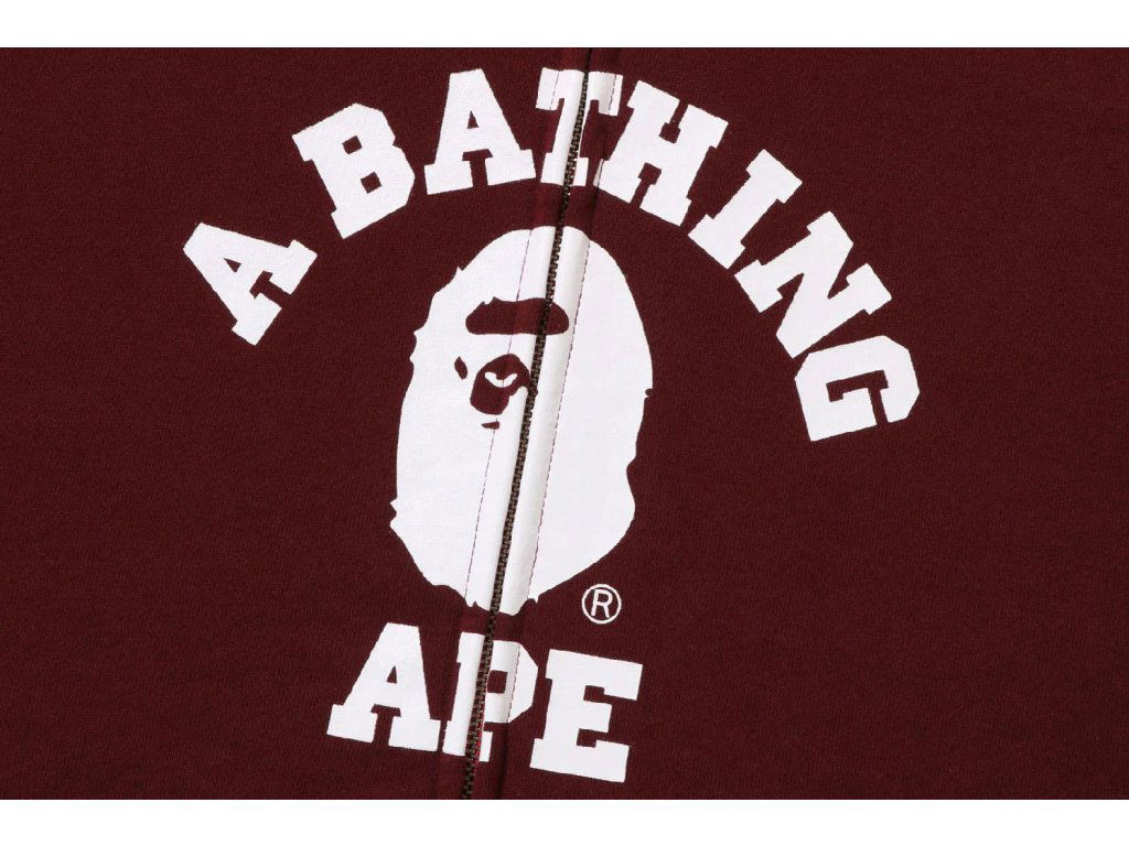 Bape Color Camo Relaxed Fit Full Zip Hoodie Red