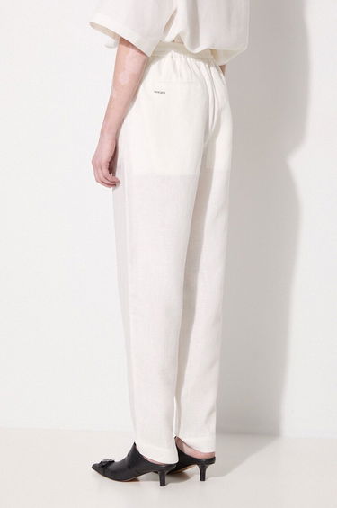 Nohavice PANGAIA Pangaia DNA Linen High Waist Trousers Biela | 10001914, 2