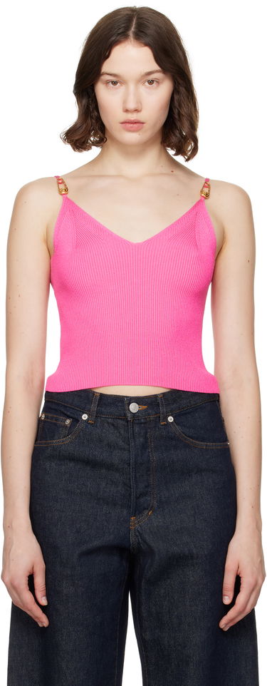 Tielko Versace Versace Safety Pin Knit Crop Camisole Ružová | 1017770_1A12699, 0