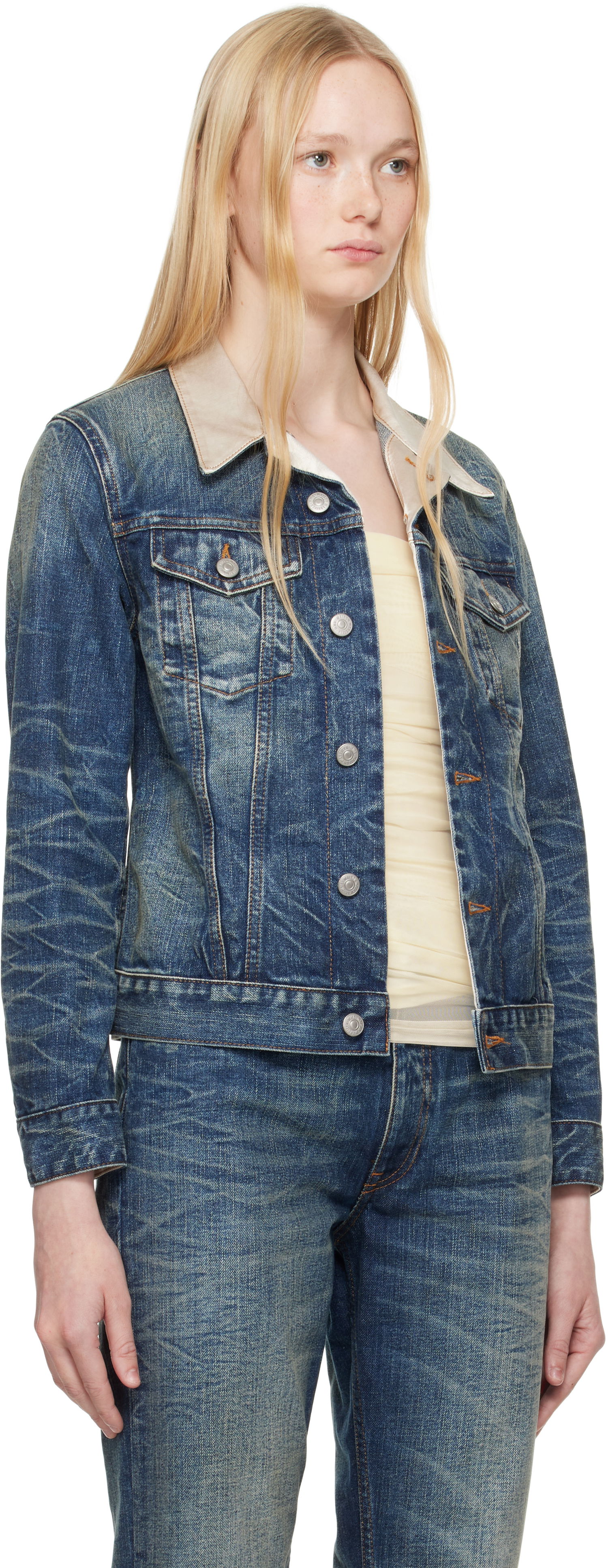 Bunda Maison Margiela MM6 Maison Margiela Sports Denim Jacket Modrá | S62AN0141 M30016, 1