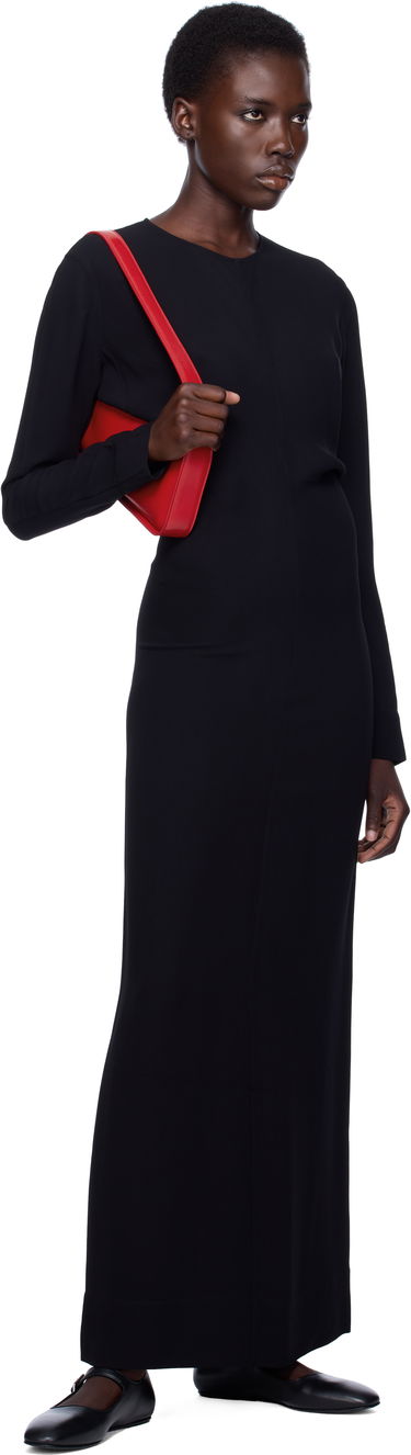 Šaty TOTEME TOTEME Long-Sleeve Slouch Waist Maxi Dress Čierna | 252-WRD4592-FB0414, 3