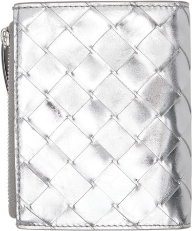 Peňaženka Bottega Veneta Intrecciato Small Bi-Fold Wallet Metalická | 742330 V4P12, 1