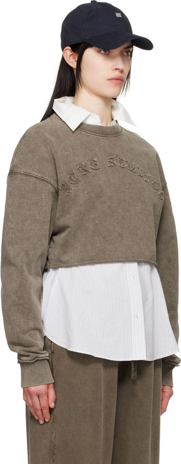 Sveter Acne Studios Acne Studios Cropped Logo Sweatshirt Ružová | AI0158-, 4