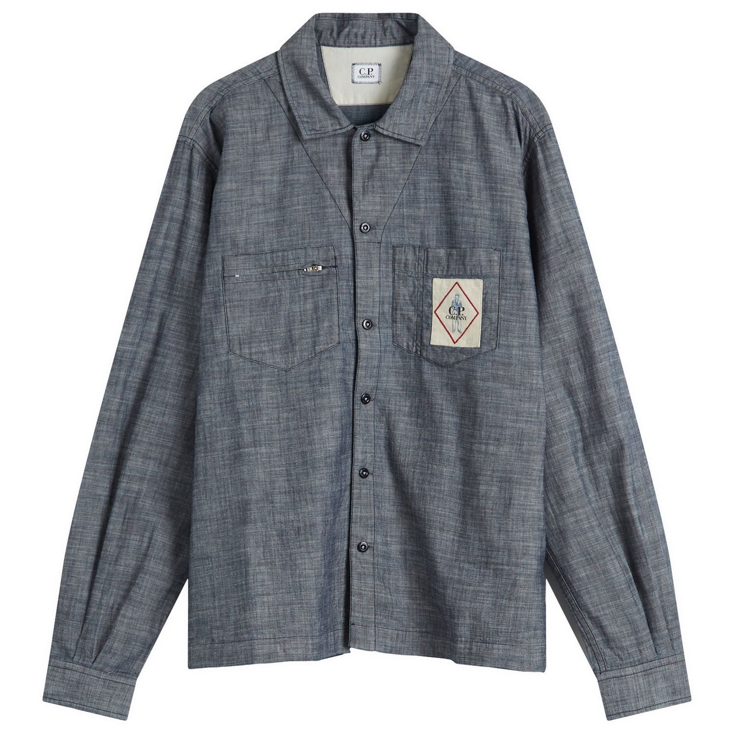 Košeľa C.P. Company C.P. Company Chambray Longsleeve Shirt Modrá | 18CMSH152A-110065W-D17, 0