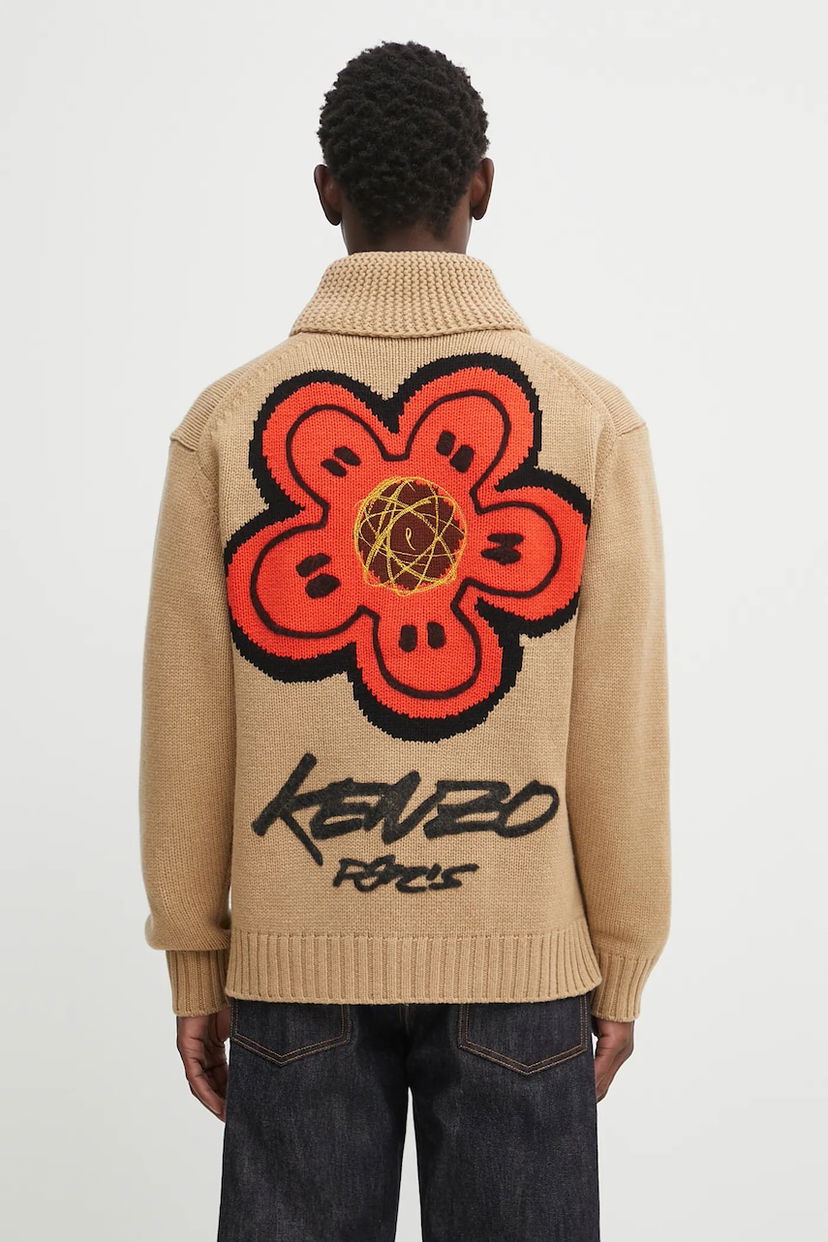 Sveter KENZO Kenzo RWS Futura Zipped Cardigan Béžová | FF65CA7413CK