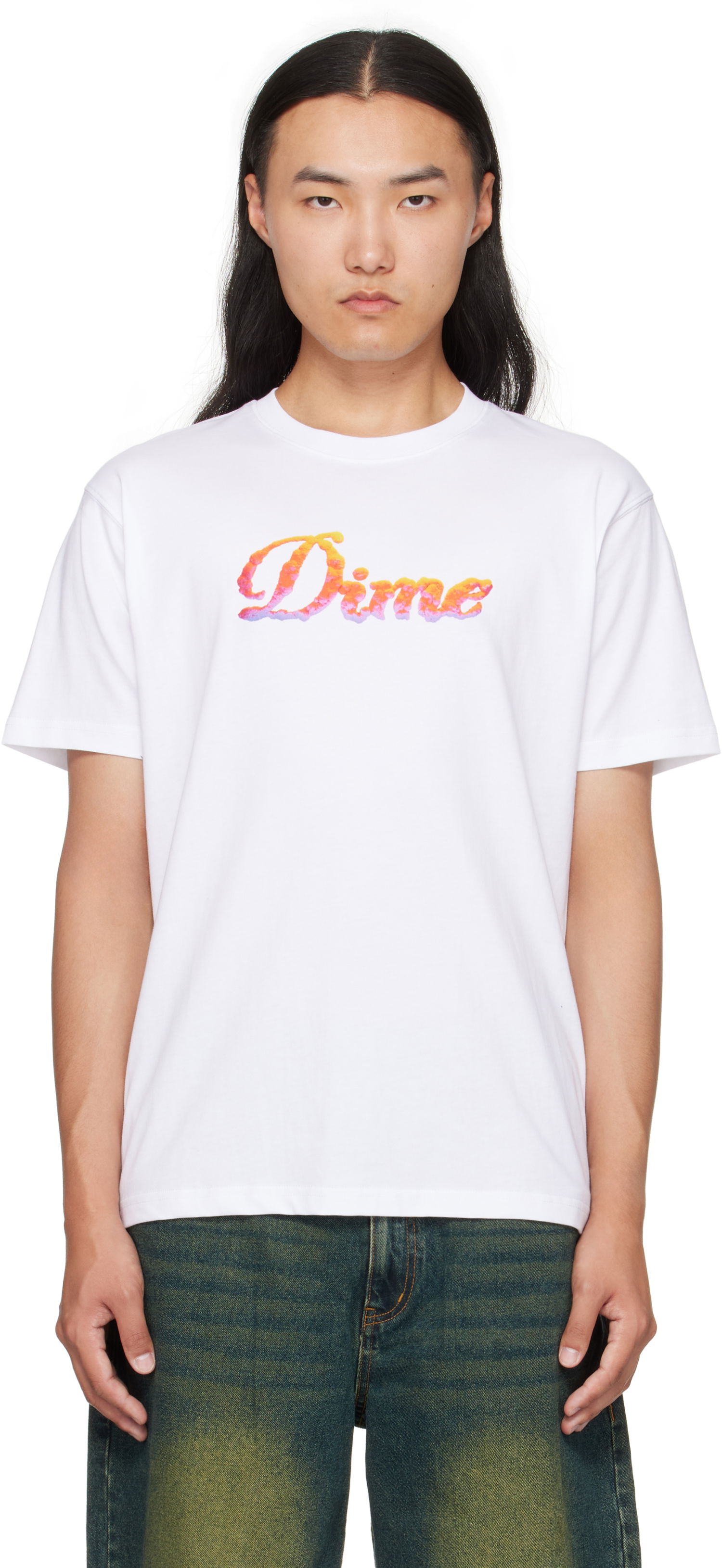 Tričko Dime Cursive Cloud T-Shirt Biela | DIMEFA2564WHT, 0