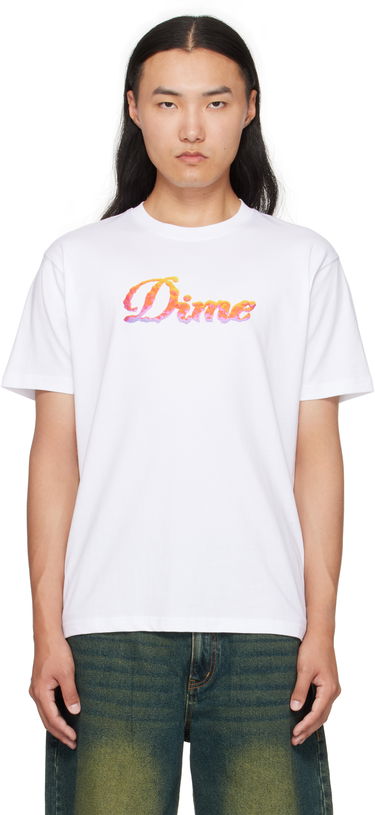 Tričko Dime Cursive Cloud T-Shirt Biela | DIMEFA2564WHT, 0
