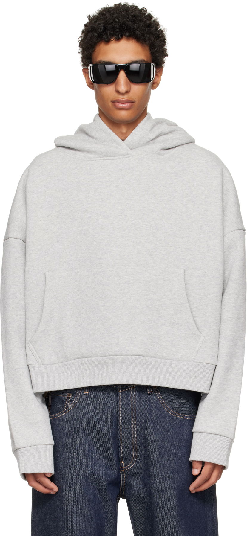 Mikina Entire Studios Entire Studios Heavy Cropped Hoodie Šedá | ES2125SI