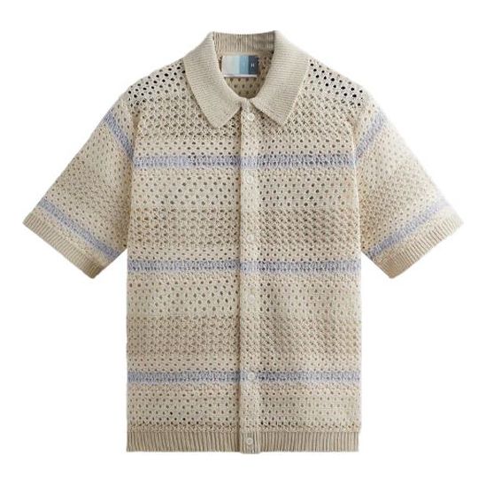 Sveter KITH KITH Thompson Crochet Button-Down Shirt Béžová | KHM031095-105, 0