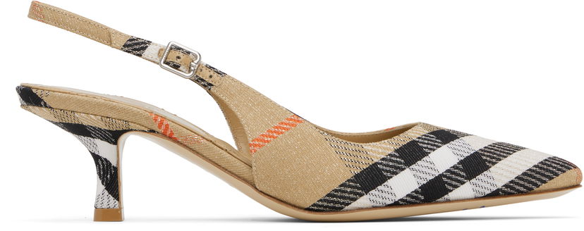 Tenisky a topánky Burberry Burberry Birdie Check Slingback Pumps Béžová | 8106171