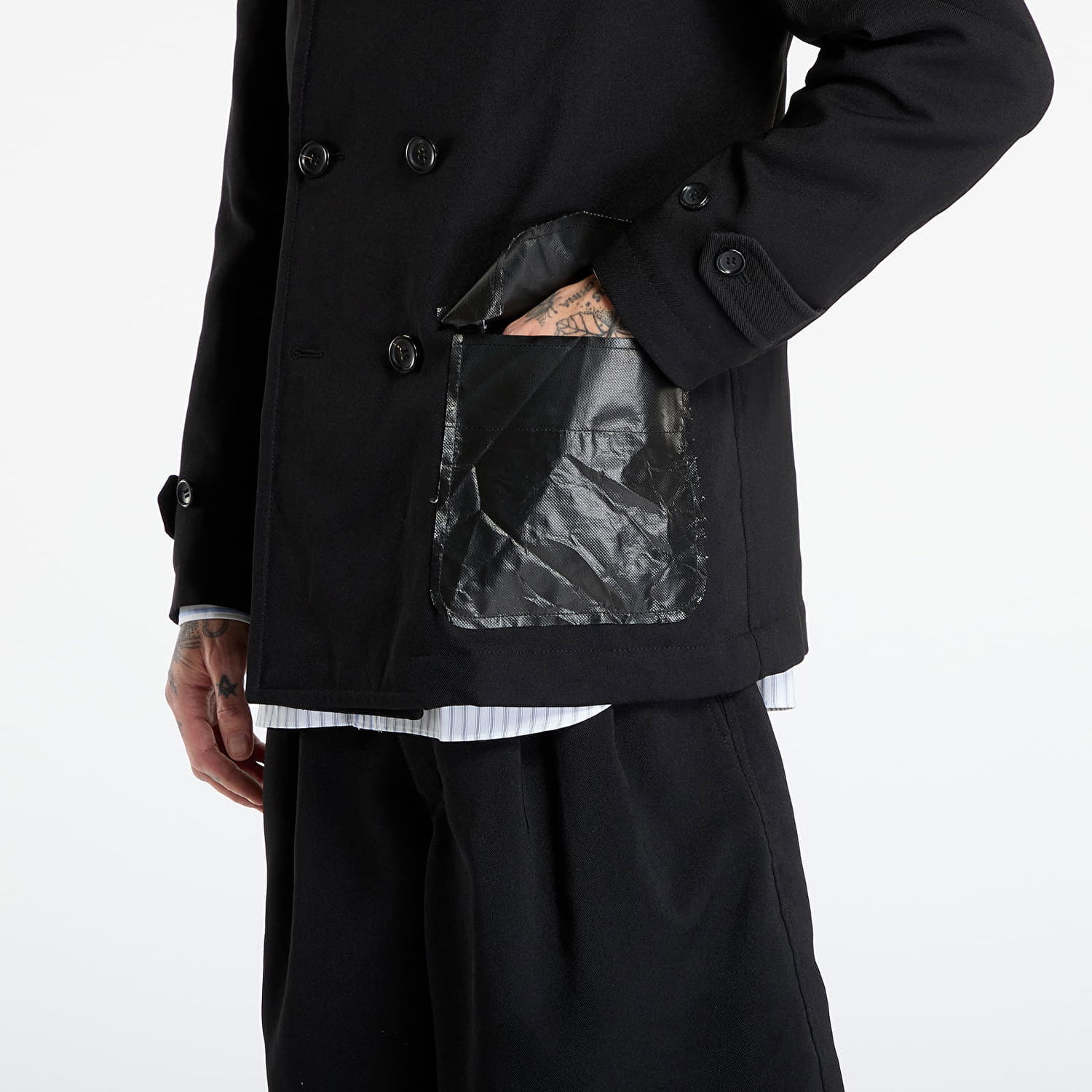 Kabáty Comme des Garçons Comme des Garçons SHIRT Double Breasted Coat Čierna | FP-C501-W25 Black, 1
