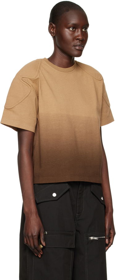 Crop Top Dion Lee Sunfade Gradient Cropped T-Shirt Hnedá | C3090R23, 4